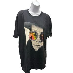 Elton John Shirt Adult xl black music rocket man short sleeve tee